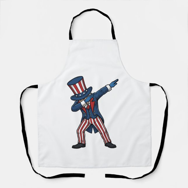 Patriotic Dabbing Character Vintage Vector Design_ Apron (Front)