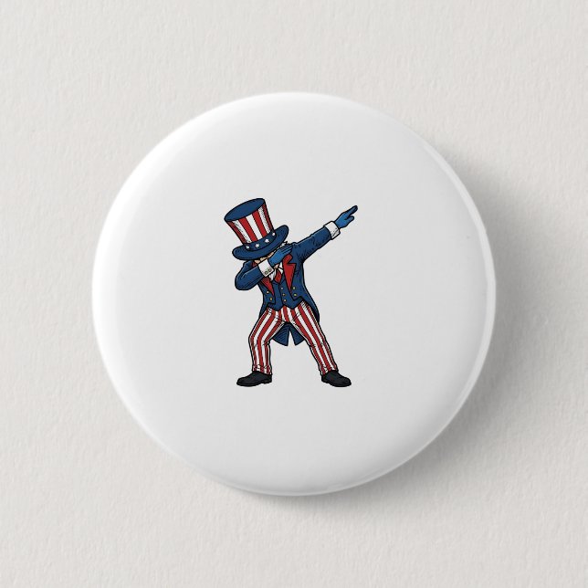 Patriotic Dabbing Character Vintage Vector Design_ Button (Front)