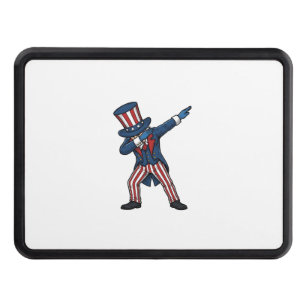 Patriotic Dabbing Character Vintage Vector Design_ Hitch Cover