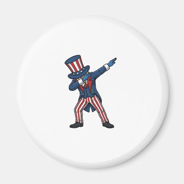 Patriotic Dabbing Character Vintage Vector Design_ Magnet (Front)