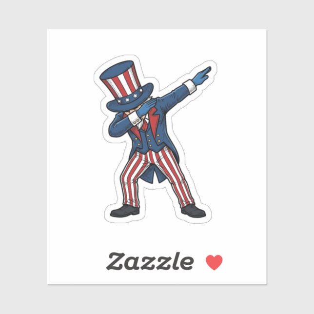 Patriotic Dabbing Character Vintage Vector Design_ Sticker (Sheet)