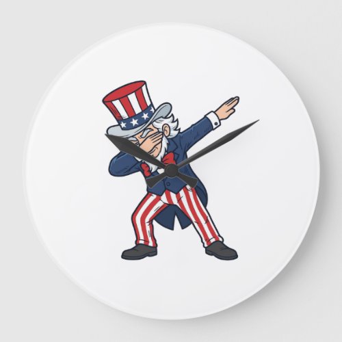 Patriotic Dabbing Gentleman Vintage Vector Design_ Large Clock