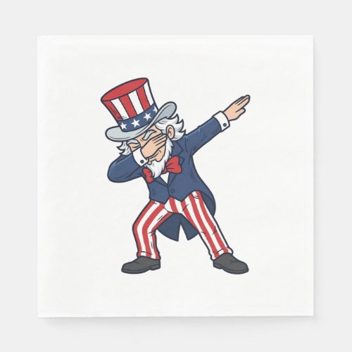 Patriotic Dabbing Gentleman Vintage Vector Design_ Napkins