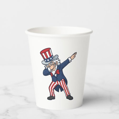 Patriotic Dabbing Gentleman Vintage Vector Design_ Paper Cups