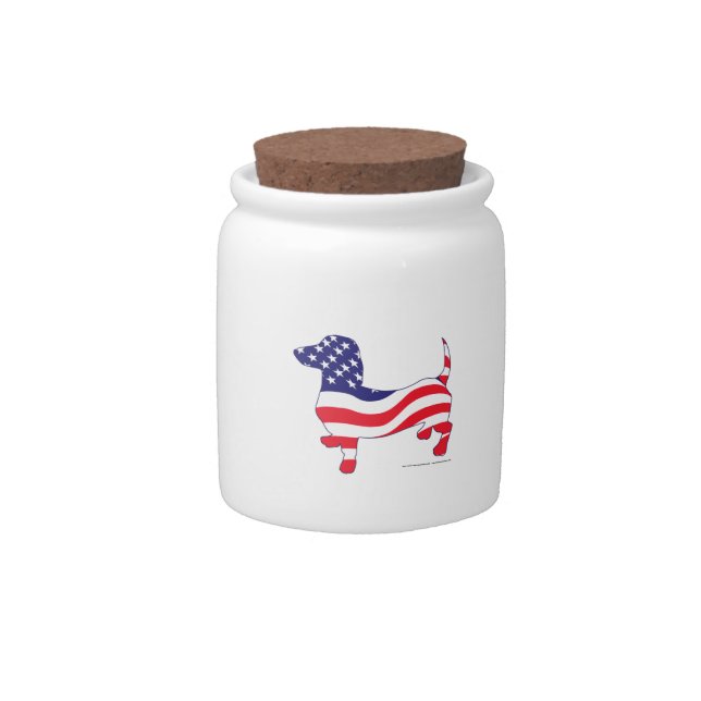 Patriotic Dachshund Candy Jar (Front)
