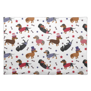 Patriotic Dachshund Cloth Placemat