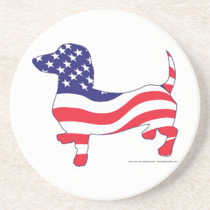 Patriotic Dachshund Coaster