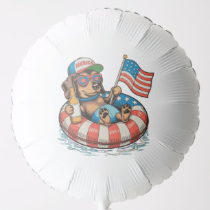 Patriotic Dachshund Dog 250 Anniversary 4th July Balloon