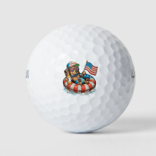 Patriotic Dachshund Dog 250 Anniversary 4th July Golf Balls