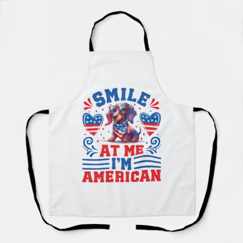 Patriotic Dachshund Dog for 4th Of July Apron