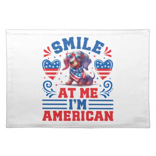 Patriotic Dachshund Dog for 4th Of July Cloth Placemat