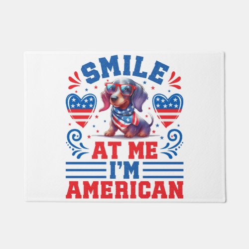 Patriotic Dachshund Dog for 4th Of July Doormat