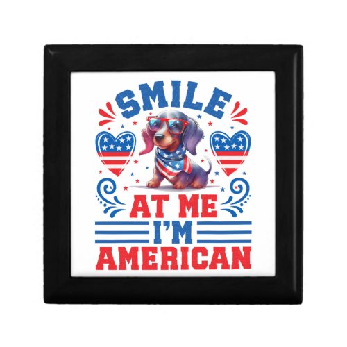 Patriotic Dachshund Dog for 4th Of July Gift Box