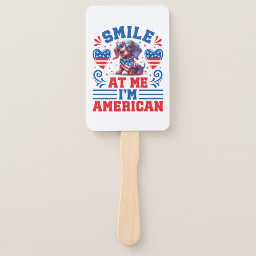 Patriotic Dachshund Dog for 4th Of July Hand Fan