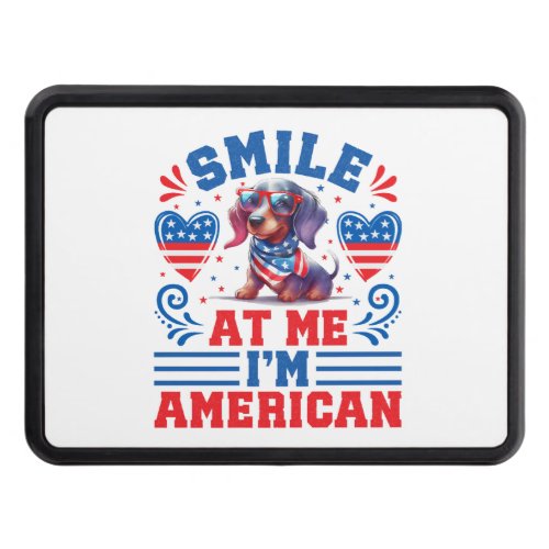 Patriotic Dachshund Dog for 4th Of July Hitch Cover