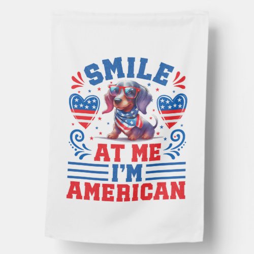Patriotic Dachshund Dog for 4th Of July House Flag