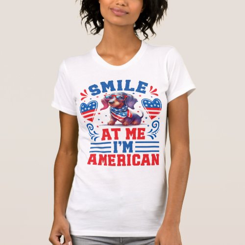 Patriotic Dachshund Dog for 4th Of July T_Shirt
