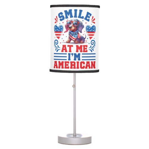Patriotic Dachshund Dog for 4th Of July Table Lamp