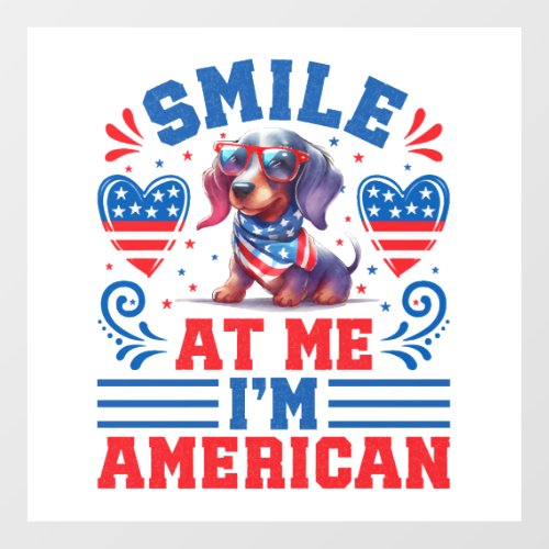 Patriotic Dachshund Dog for 4th Of July Wall Decal