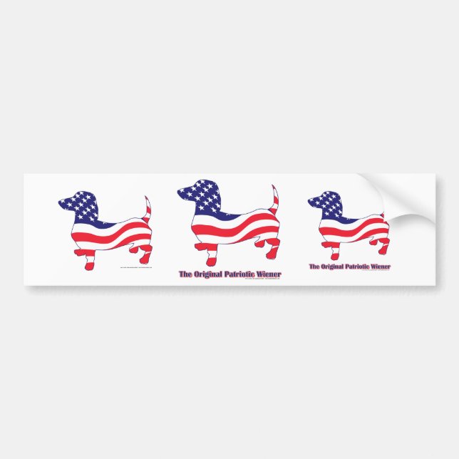 Patriotic Dachshund - Doxie Bumper Sticker (Front)