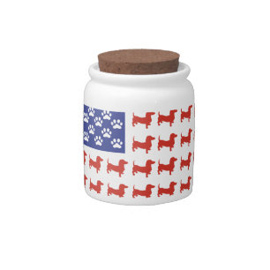 Patriotic Dachshund Doxie Candy Jar