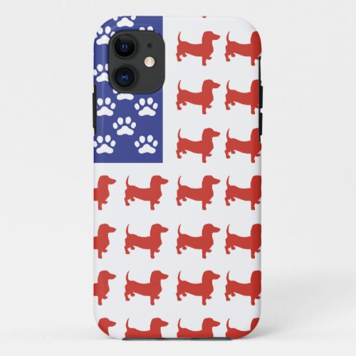 Patriotic Dachshund Doxie iPhone 11 Case