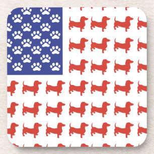 Patriotic Dachshund Doxie Drink Coaster