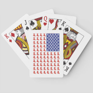 Patriotic Dachshund Doxie Poker Cards