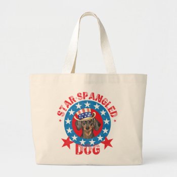 Patriotic Dachshund Large Tote Bag by DogsInk at Zazzle