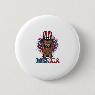 Patriotic Dachshund Merica Vintage Dog Shirt_1 Button