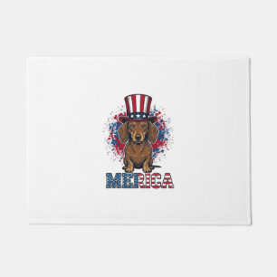Patriotic Dachshund Merica Vintage Dog Shirt_1 Doormat