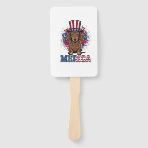 Patriotic Dachshund Merica Vintage Dog Shirt_1 Hand Fan