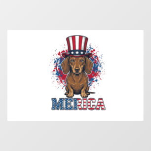 Patriotic Dachshund Merica Vintage Dog Shirt_1 Window Cling