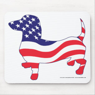 Patriotic Dachshund Mouse Pad