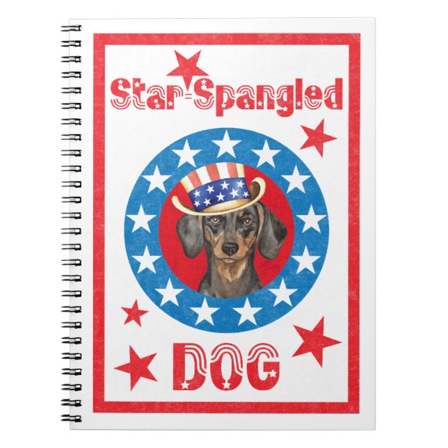 Patriotic Dachshund Notebook (Front)