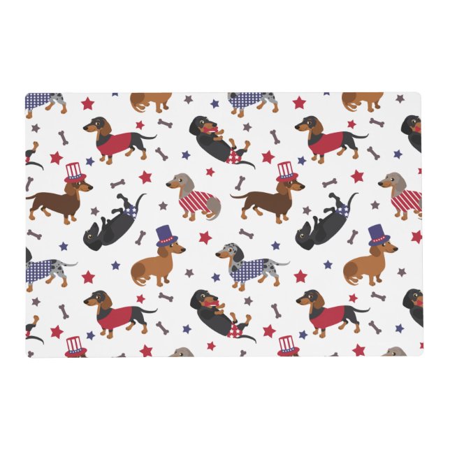 Patriotic Dachshund Placemat (Front)