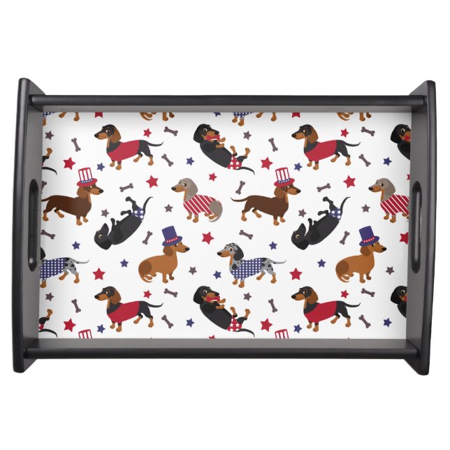 Patriotic Dachshund Serving Tray (Front)