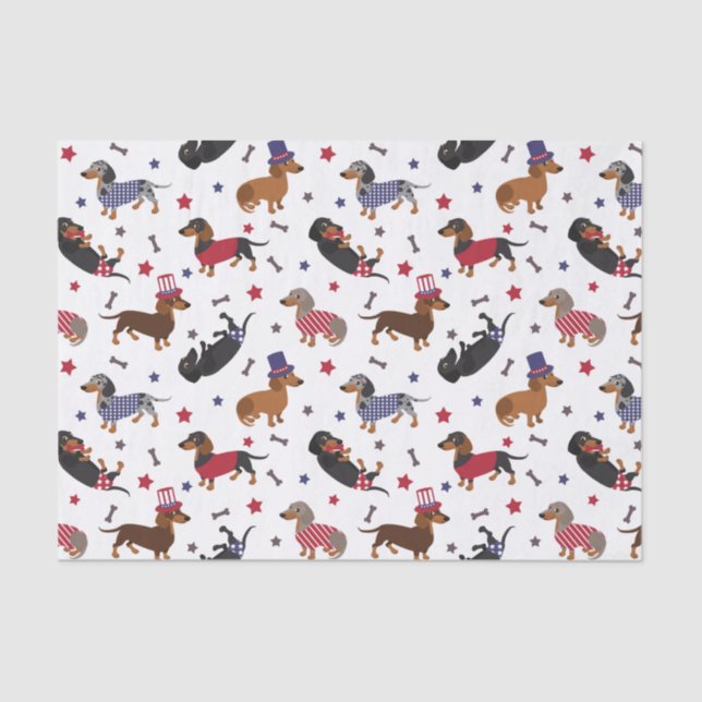 Patriotic Dachshund Tissue Paper (Front)