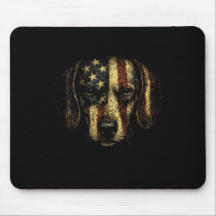 Patriotic Dachshund USA Flag July 4th Independence Mouse Pad