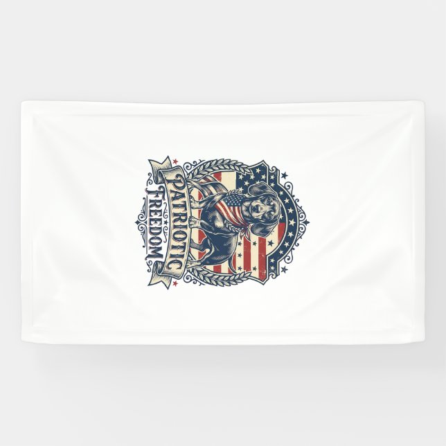 Patriotic Dachshund Vector Graphic Tee_1 Banner (Horizontal)