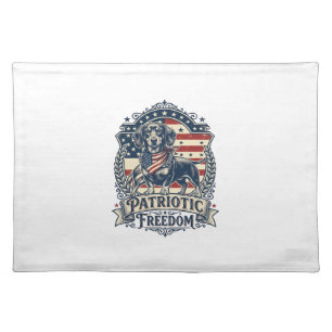 Patriotic Dachshund Vector Graphic Tee_1 Cloth Placemat