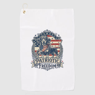 Patriotic Dachshund Vector Graphic Tee_1 Golf Towel