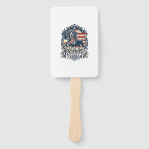 Patriotic Dachshund Vector Graphic Tee_1 Hand Fan