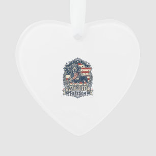 Patriotic Dachshund Vector Graphic Tee_1 Ornament