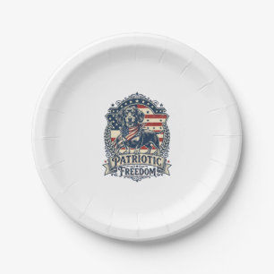 Patriotic Dachshund Vector Graphic Tee_1 Paper Plates