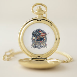 Patriotic Dachshund Vector Graphic Tee_1 Pocket Watch