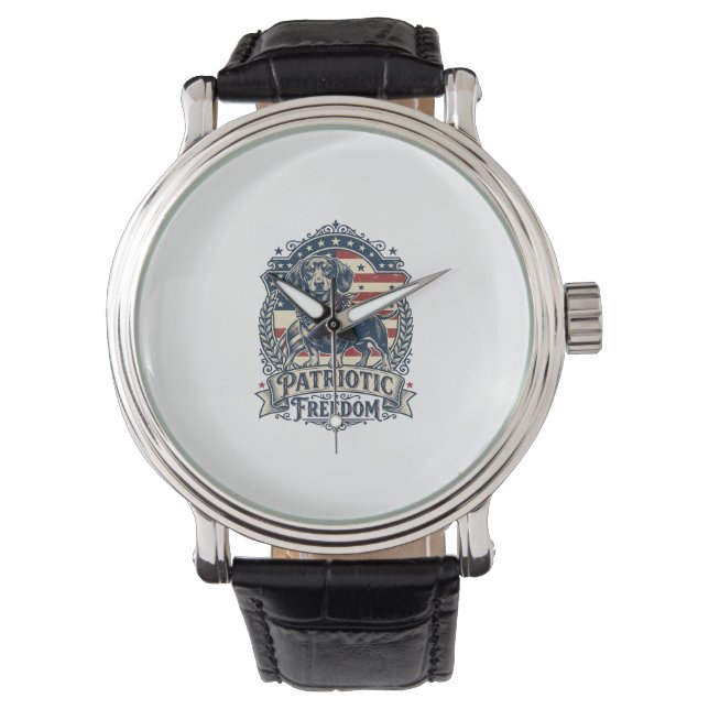Patriotic Dachshund Vector Graphic Tee_1 Watch (Front)