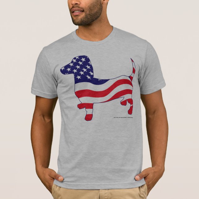 Patriotic Dachshund / Weiner T-Shirt (Front)