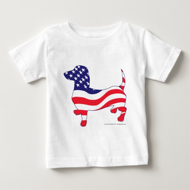 Patriotic Dachshund / Wiener Baby T-Shirt (Front)