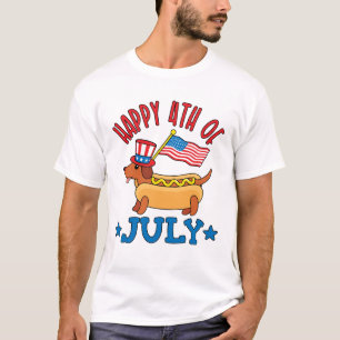 Patriotic Dachshund Wiener Dog Fourth of July T-Shirt